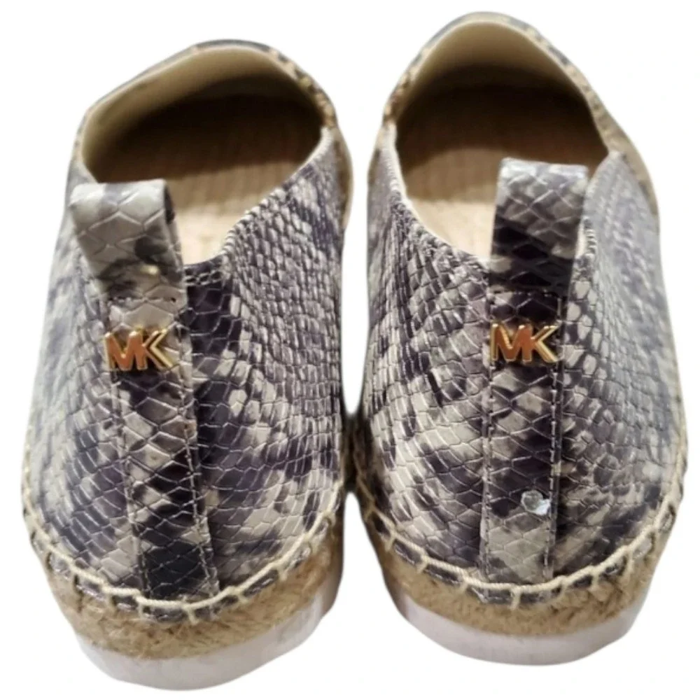 Michael Kors Espadrille Flats Snakeskin Print‎ Slip On Casual Loafers Shoes 9.5